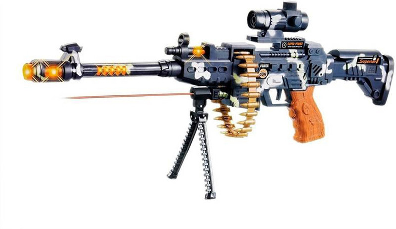 Bravo Musical Army Style Toy Gun with Music, Lights and Laser Light, 56 CM Long (Multicolor) Guns & Darts(Multicolor)