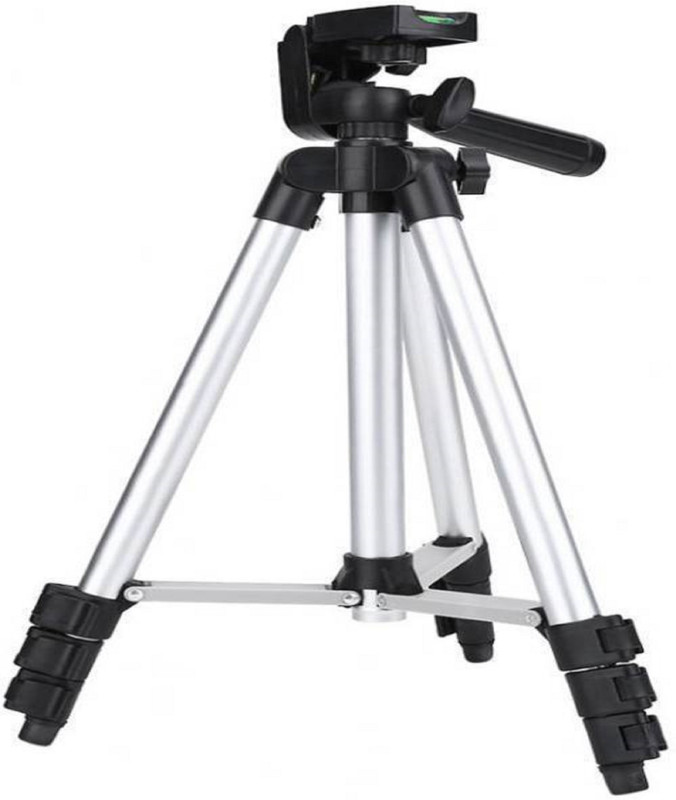 Biratty 3110 tripod for Mobile and camera Easy Height Adjustments Monopod(Silver, Supports Up to 1500)