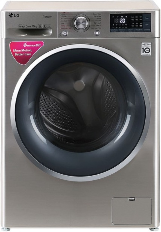 LG 8 kg Fully Automatic Front Load with In-built Heater Grey(FHT1408SWS)