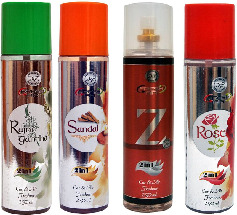 dsp RAJNIGANDHA+SANDAL+Z+ROSE Spray (Pack of 4)(250 ml)