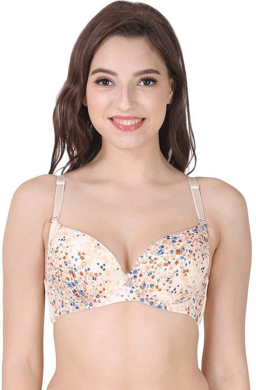 secret bliss byUnique Collections Women Push-up Heavily Padded Bra(Multicolor, Beige)