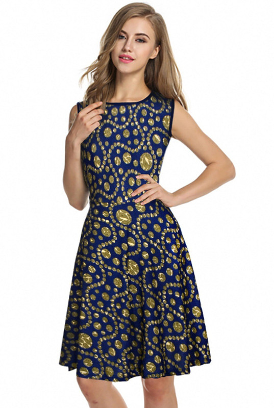 aihole Women Fit and Flare Green Dress