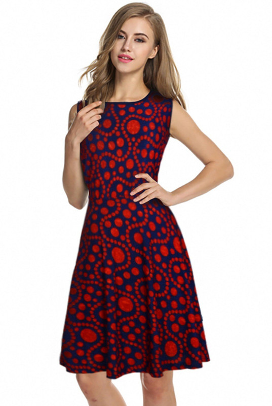aihole Women Fit and Flare Red Dress