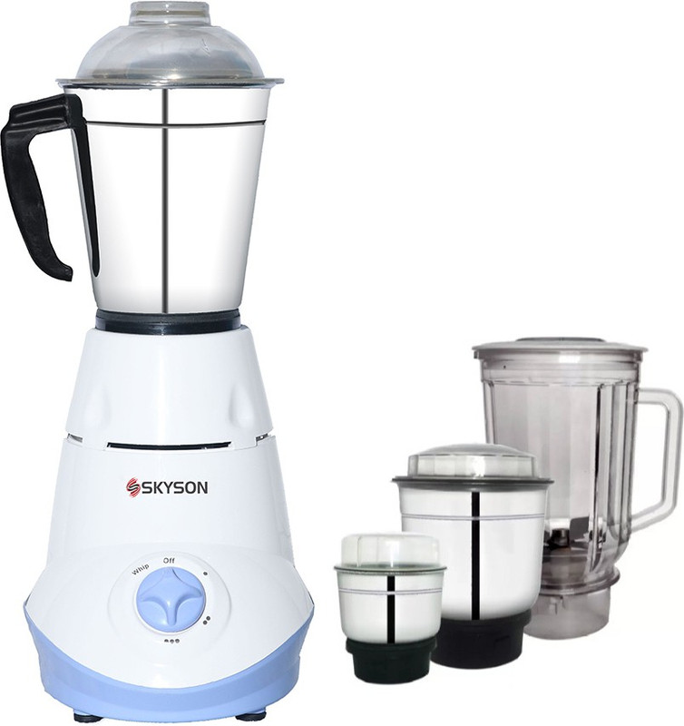 SKYSON JUICY 4 POWERFUL COPPER MOTOR 4 JAR 650 W MIXER GRINDER 650 Mixer Grinder(White, 4 Jars)