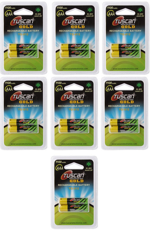 Tuscan GOLD AAA 1100mAh 7 Pack (14Pcs) Rechargeable Ni-MH Battery