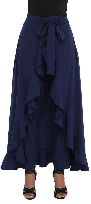 starword Solid Women Skorts Grey Skirt