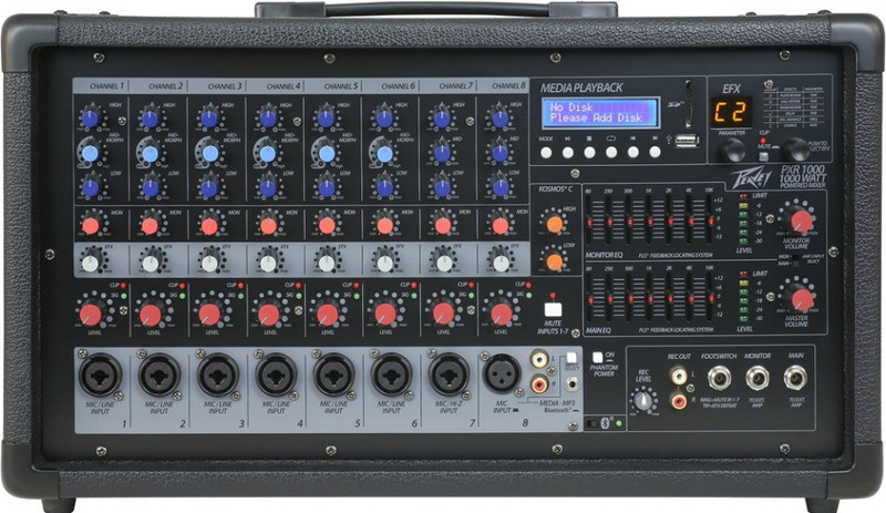 Peavey PXR 1000 Professional Powered Mixer 8 Channels with 500 watts per channel Powered Sound Mixer