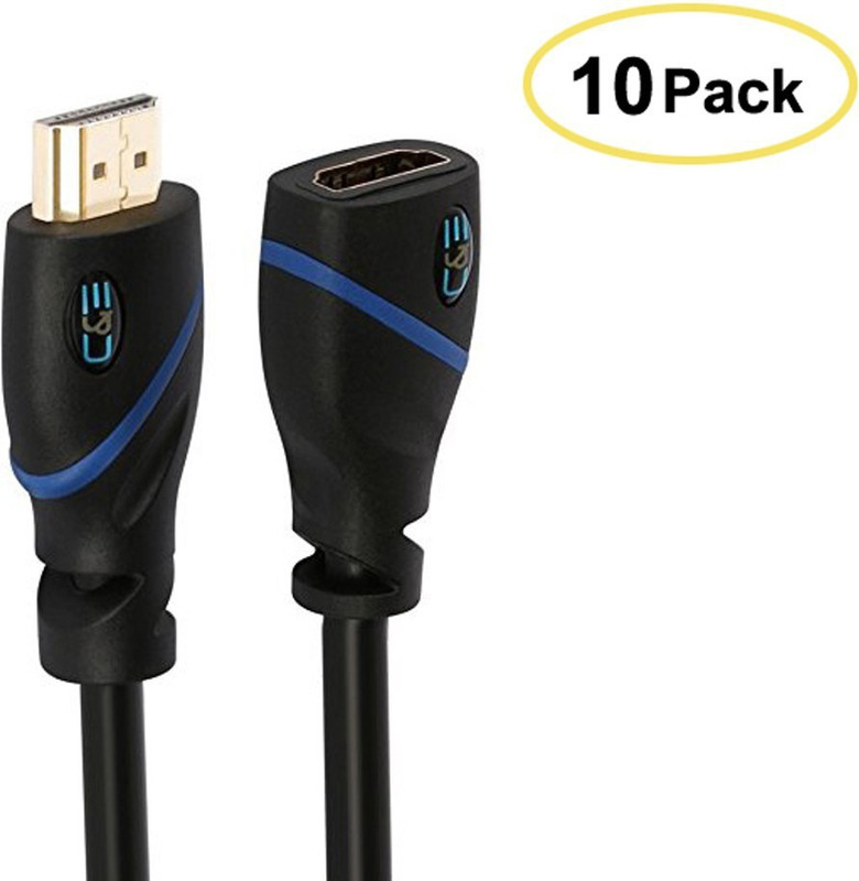 CE  TV-out Cable 1.5 Feet HDMI Extension Male to Female, 10 Pack(Black, For Computer, 0.5 m) RS.6490 (53.00% Off) - Flipkart