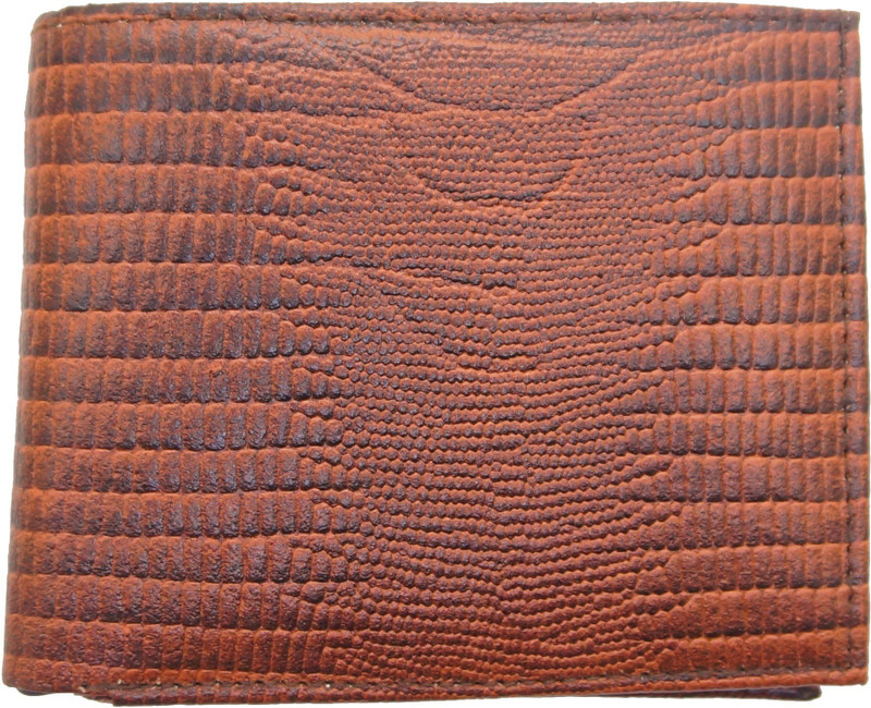 flex boom Men Brown Genuine Leather Wallet(6 Card Slots)