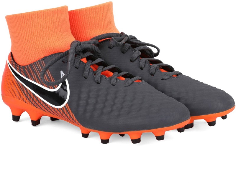 Nike OBRA 2 ACADEMY DF FG Football Shoes For Men(Grey, Orange)