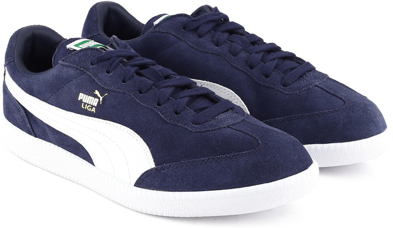 Puma Liga Suede Sneakers For Men(White, Blue)