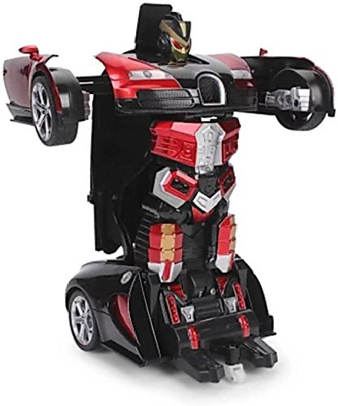 cracker 2-In-1 Deformation Autobots Transformers Radio Control Buggati Car 2.4Ghz (Multicolour)(Red, Blue)