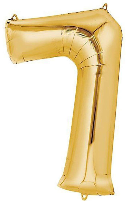 teple Printed [17" inch] Number 7 Foil Balloons, Kids Party Supplies, Theme Birthday Party, Foil Balloons, Birthday Balloons - Golden Balloon(Gold, Pack of 1)