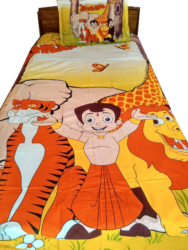 vghome 180 TC Cotton Single Cartoon Bedsheet(Pack of 1, Multicolor)