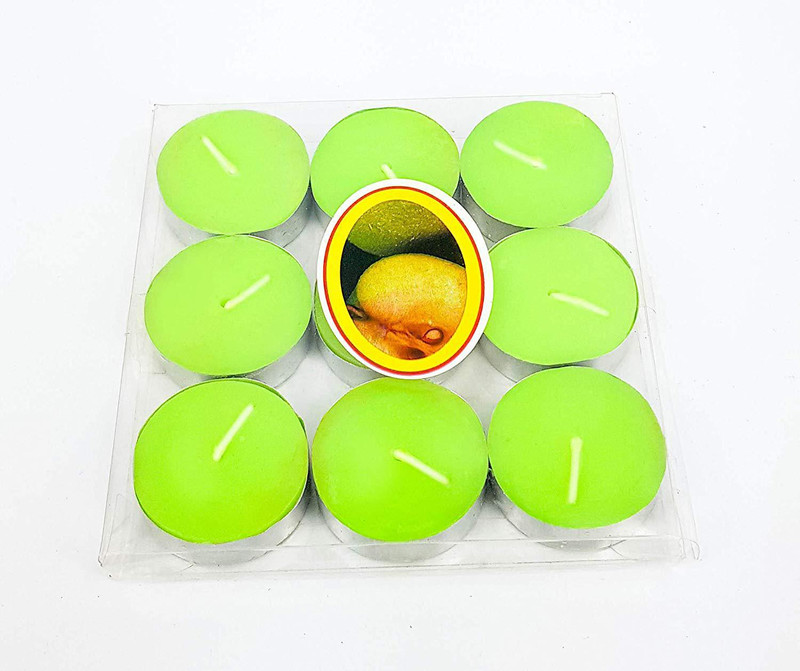 goyal candle planet Green Tea Light ( set of 9) Candle(Green, Pack of 9)