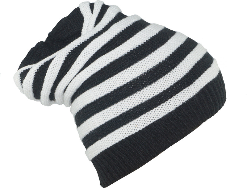 poshing Striped woolen Skull winter multi season head wear Cap