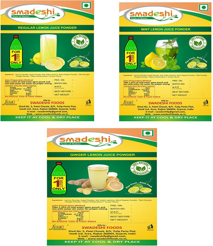 smadeshi Regular Lemon juice(100 g, Pack of 3)