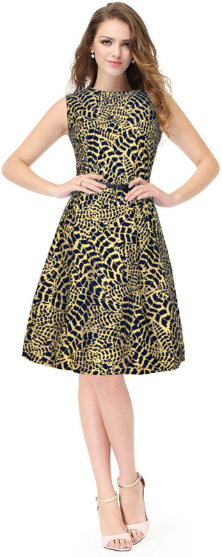 aihole Women A-line Yellow Dress
