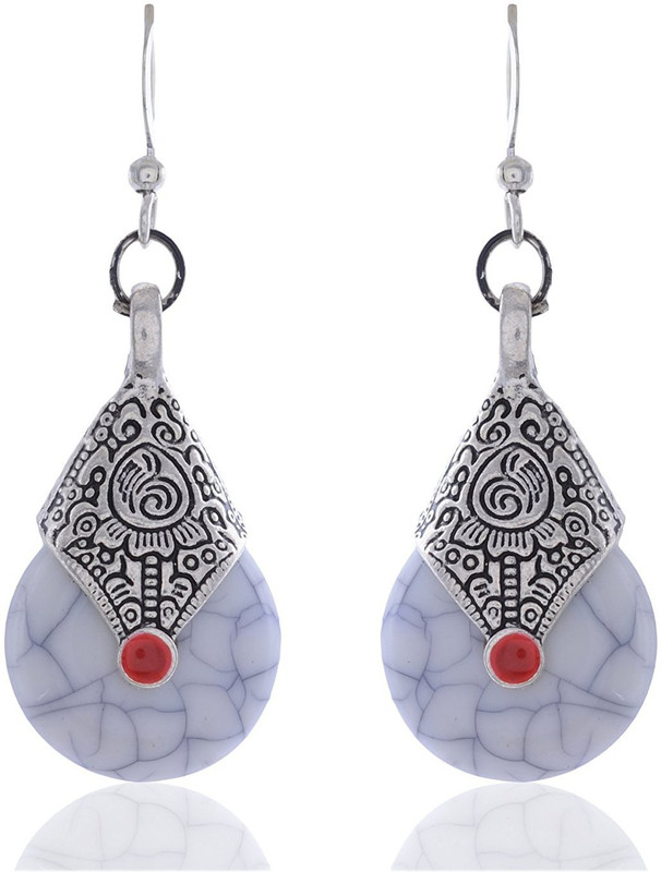 the fresh fashion Stone earrings German Silver, Stone Drops & Danglers