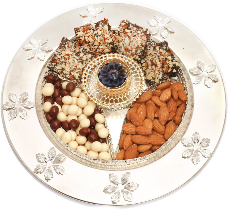 Ghasitaram Gifts Chocolate Hampers-T-lite Thali with Almonds, Englsih Brittles Chocolate Hampers and Nutties Combo(4)