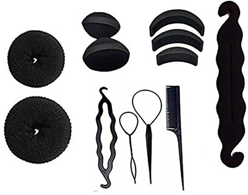 fllik Bun Maker Hair Band, Bun, Bun Clip(Black)