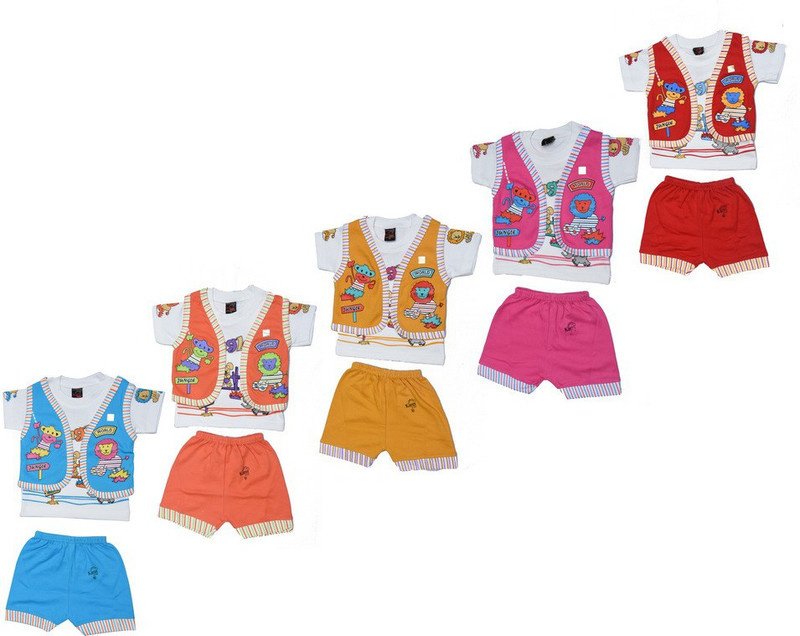 sk naren Baby Boys & Baby Girls Casual Top Trouser(Multicolor)