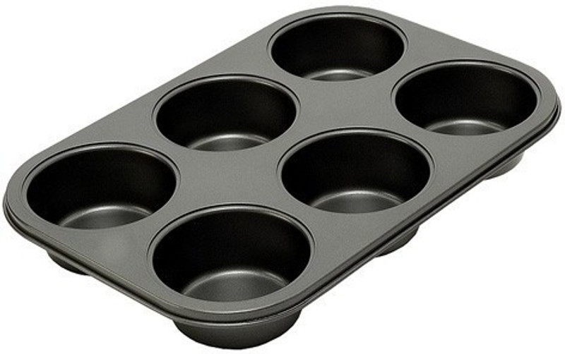 baker paradise Teflon Coated Non-Stick Baking Tray Muffin Tray Cup Mould Tray 6 - Cup Mould Tray(Pack of 1)