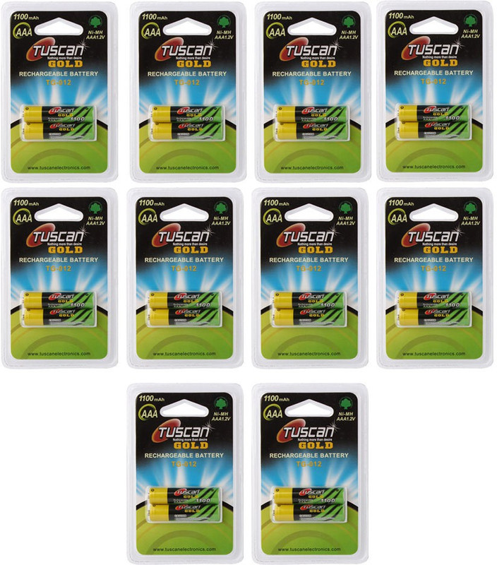 Tuscan GOLD AAA 1100mAh 10 Pack (20Pcs) Rechargeable Ni-MH Battery