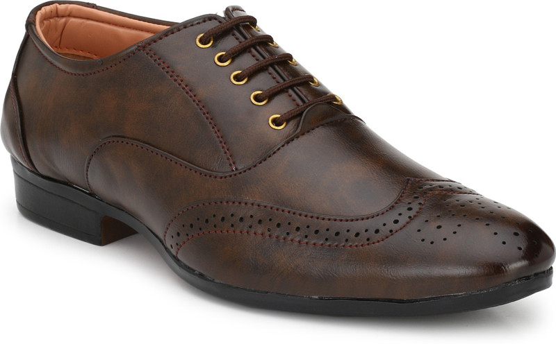 kingson formal broke shoes for mens Party Wear For Men(Brown)