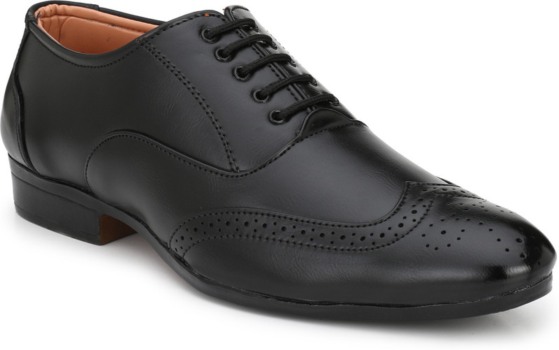 kingson formal broke shoes for mens Party Wear For Men(Black)