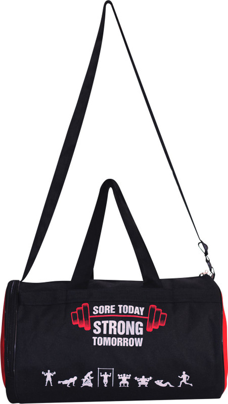 L'AVENIR BLACK/RED - SORE TODAY STRONG TOMORROW Bag with SIDE POCKET for SHOES(Black, Kit Bag)
