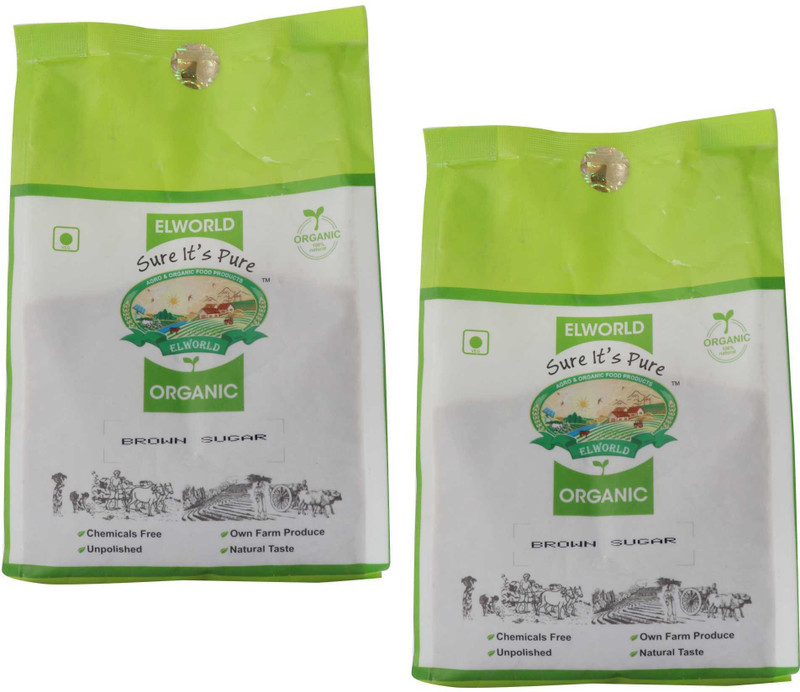 ELWORLD Organic Brown Sugar 1 Kg Sugar(1 kg, Pack of 2) ELWORLD Organic Brown Sugar 1 Kg Sugar(1 kg, Pack of 2)