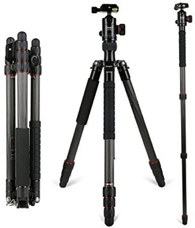 fotopro X-Go Chameleon 5ft Aluminum Professional Tripod Stand with FPH-52Q Ball Head for DSLR Camera Payload 8kg (Black) Tripod Kit(Black, Supports Up to 8000)