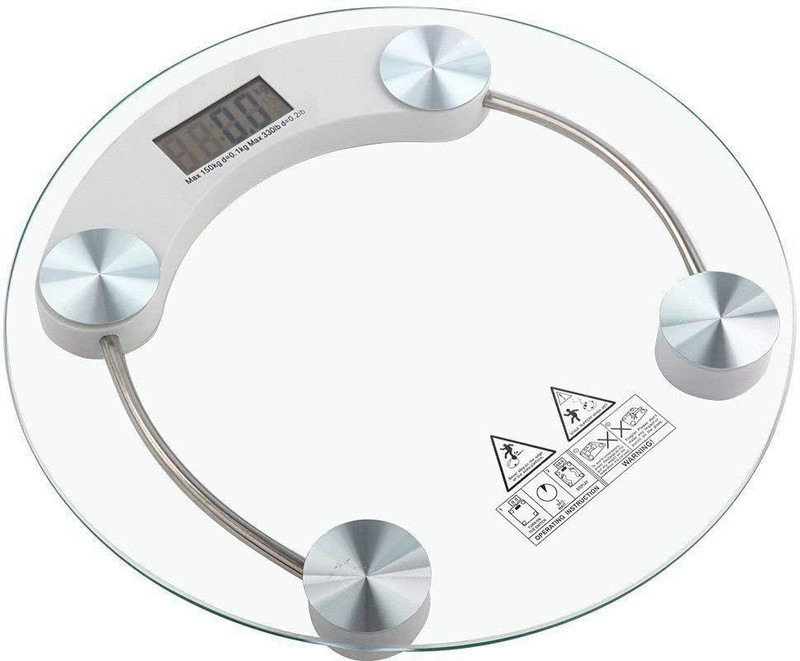 EASELIFE Round Digital Body Weight Scale, LCD Heath Bathroom Fitness Scales with Step-on Technology, Tempered Glass (Color May Vary) Weighing Scale(Multicolor)