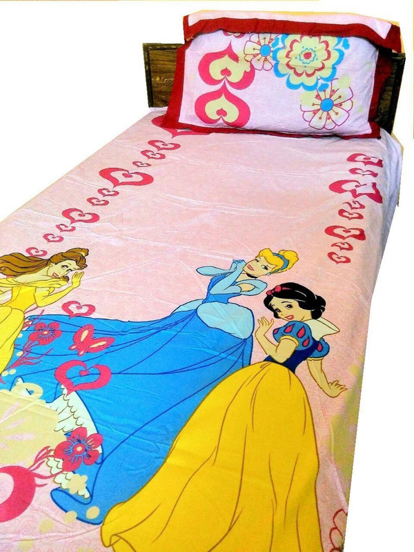 vghome 180 TC Cotton Single Cartoon Bedsheet(Pack of 1, Pink)