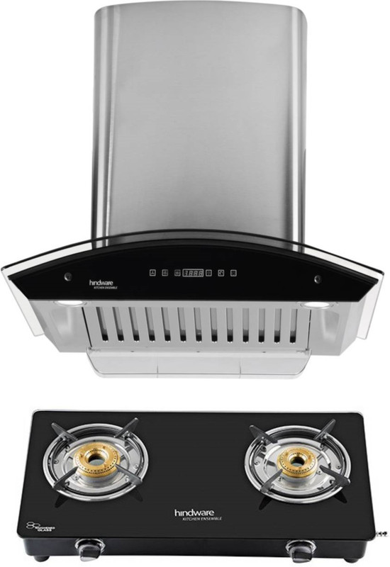 Hindware Nevio 60 Plus Brio 2B Auto Clean Wall Mounted Chimney(Brush Silver 1200 CMH)