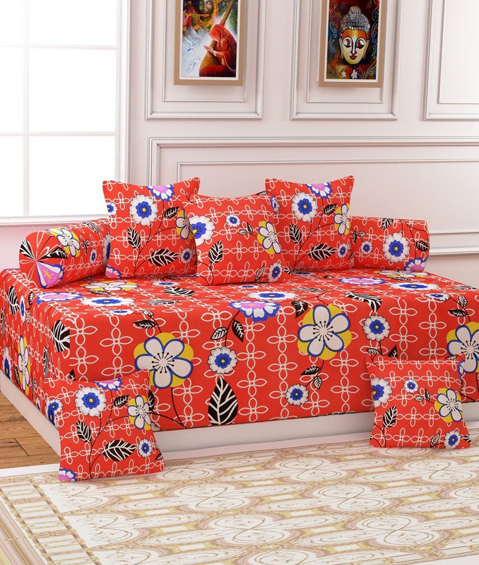homefeel Polycotton Striped Diwan Set