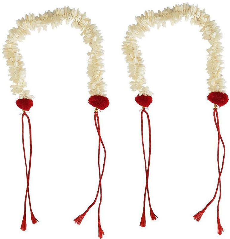 nerr New Style Juda Bun Decoration Gajra For Bridal Accessories For Girls Hair Band (Multicolor) Hair Accessory Set (Multicolor) Bun Clip(White)