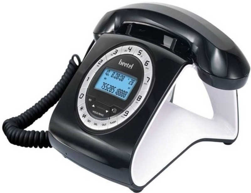Beetel N73 N-BEETEL Stylish Retro Design Corded Landline Phone (Black, White) Corded Landline Phone(White, Black)