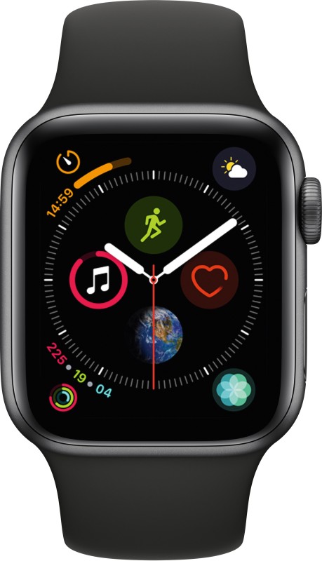 Apple Watch Series 4 GPS + Cellular 40 mm Space Grey Aluminium Case with Black Sport Band(Black Strap Regular)