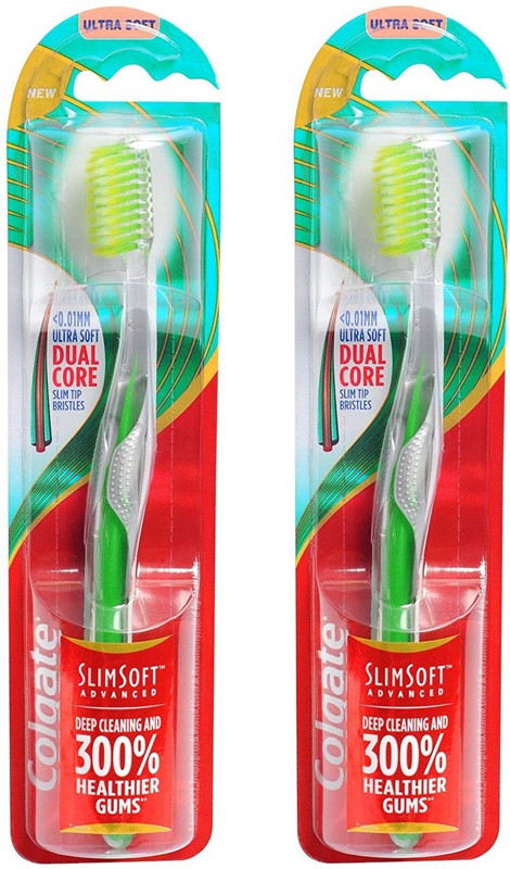 Colgate Slim Soft Advance Toothbrush Ultra Soft Toothbrush(Pack of 2)