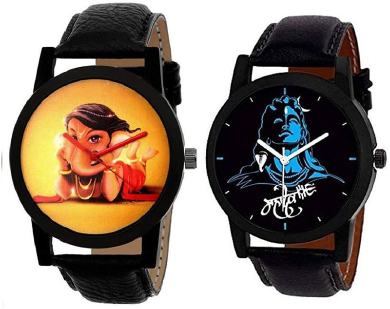 swanos New Stylish watch Color Black & Orange,sky watch Leather Belt watch For _Men & Boys Analog Watch  - For Men
