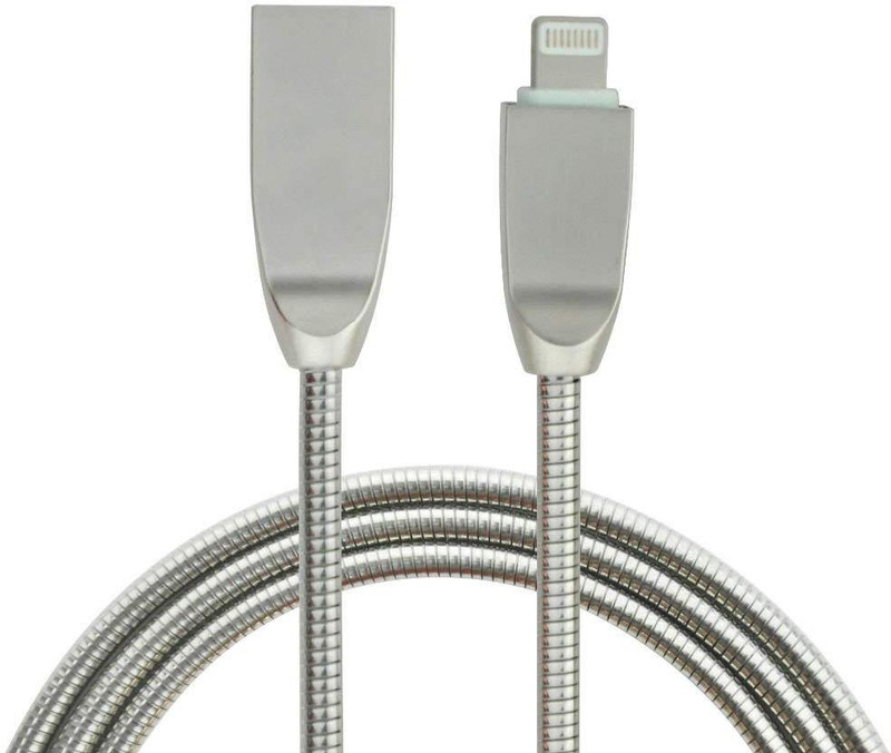 rezdax Rzx-11 Lightning Cable(Compatible with mobile, Silver, Sync and Charge Cable)