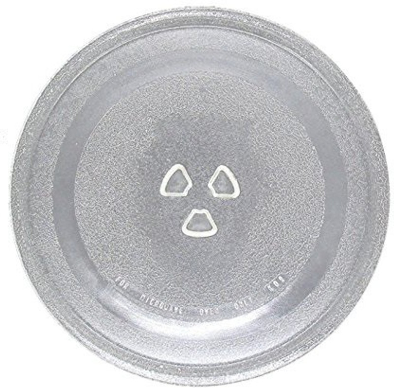 KHC Microwave Oven Turntable Rotating Glass Plate / Tray with 3-Part Bushing Coupler (Diameter 9.5-Inch/245-mm) Fiber Glass Microwave Turntable Plate