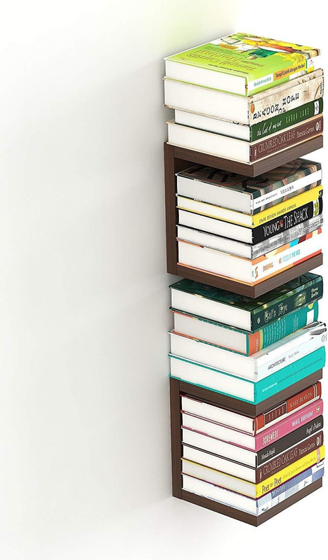 trustshoppee Wall Mount Book Shelf Rack/Display Case (Set of 2) MDF (Medium Density Fiber) Wall Shelf(Number of Shelves - 2, Black)