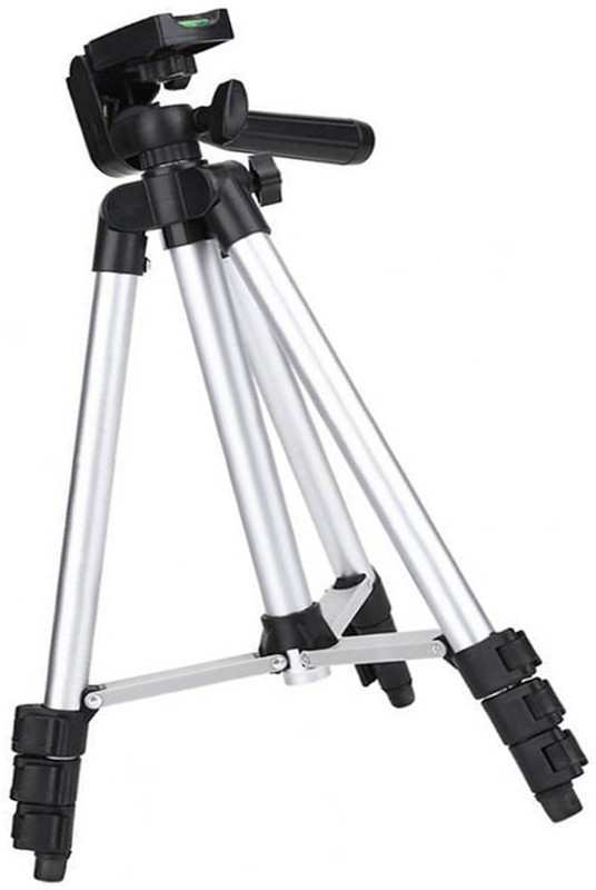 BERRIN 3110 Portable & Foldable Camera - Mobile Tripod With Mobile Clip Holder Tripod, Monopod(Silver, Supports Up to 3000)