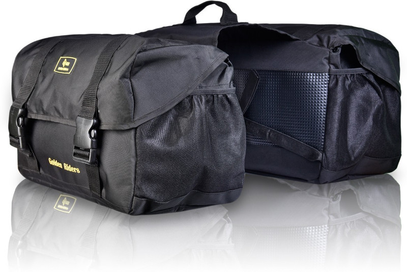 golden riders MINI48 (48 Liters). Double-side Black, Orange Fabric Motorbike Saddlebag(48 L)