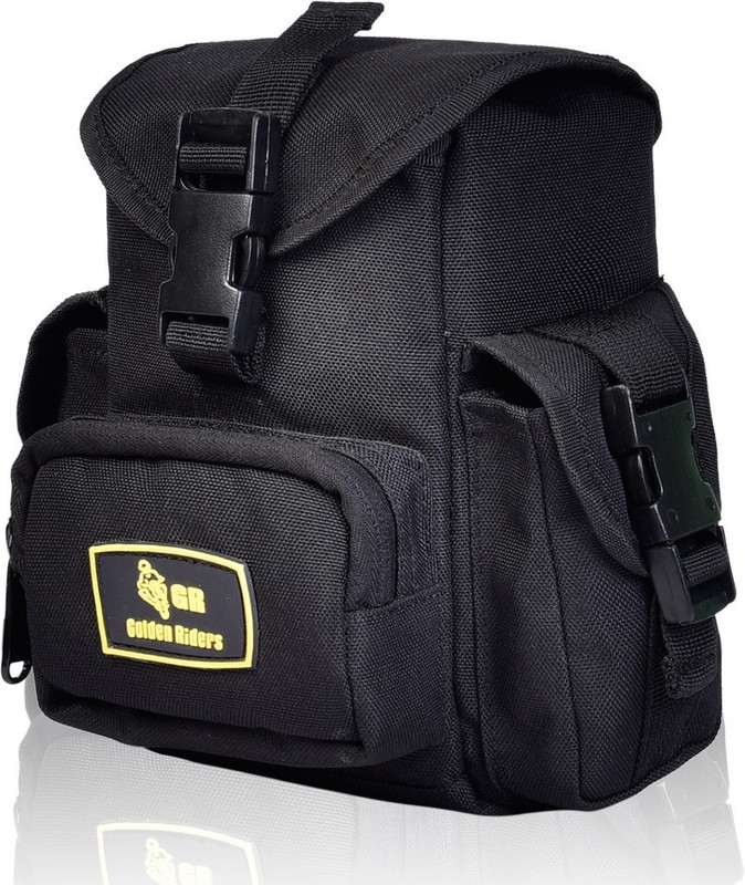golden riders T-POCHE Tank Magnet Pouch cum Waist Pouch (Bag). One-side Black Fabric Motorbike Saddlebag(1.5 L)