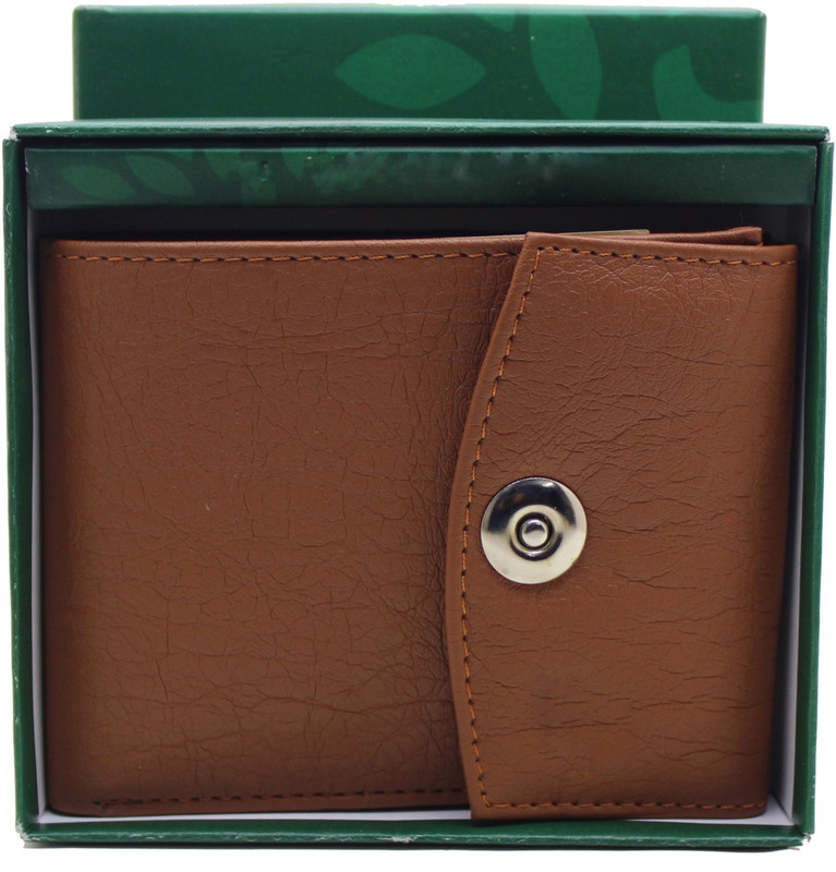 flex boom Men Tan Artificial Leather Wallet(6 Card Slots)