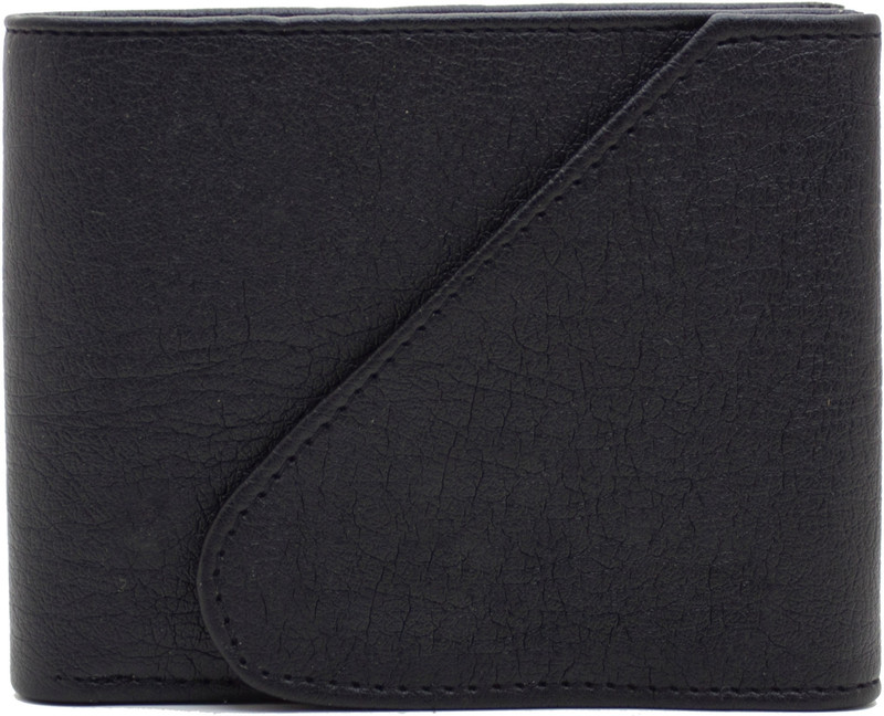 flex boom Men Black Artificial Leather Wallet(4 Card Slots)